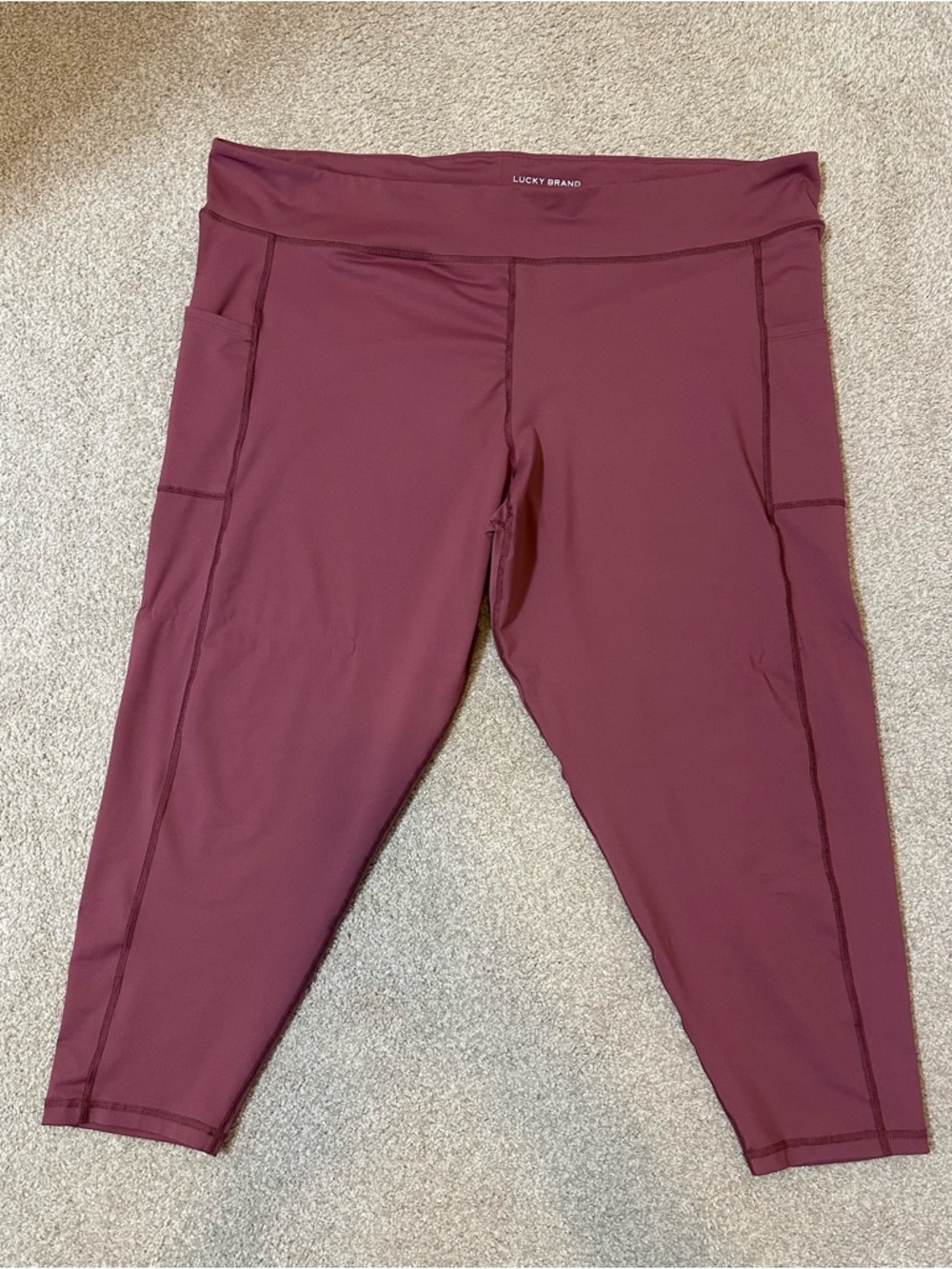 Lucky Brand Maroon Active Capri Leggings XXL